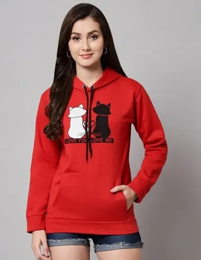 Stylish Fleece Hooded Sweatshirts For Women