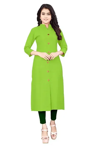 Cotton Solid Straight Kurtas