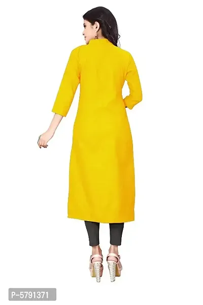 Women's Cotton Collar-Button Kurta With Show Button-thumb2