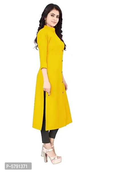 Women's Cotton Collar-Button Kurta With Show Button-thumb3