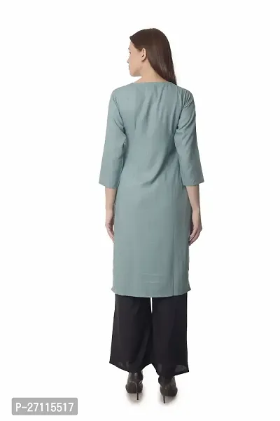 Stylish Grey Rayon Solid Kurta Bottom Set For Women-thumb4