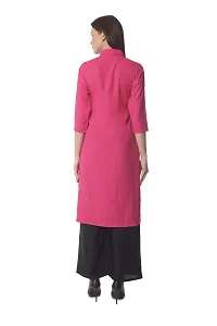 Stylish Pink Rayon Solid Kurta Bottom Set For Women-thumb3