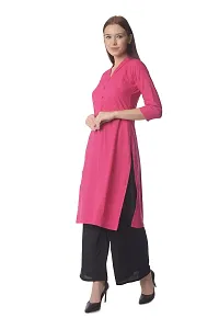 Stylish Pink Rayon Solid Kurta Bottom Set For Women-thumb2