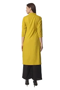 Stylish Yellow Rayon Solid Kurta Bottom Set For Women-thumb3