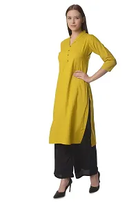 Stylish Yellow Rayon Solid Kurta Bottom Set For Women-thumb2