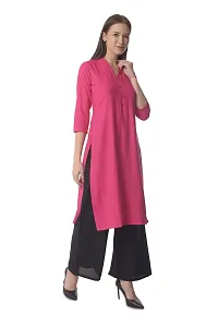 Stylish Pink Rayon Solid Kurta Bottom Set For Women-thumb1