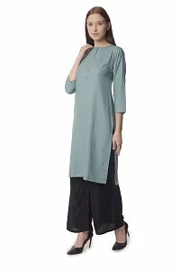 Stylish Grey Rayon Solid Kurta Bottom Set For Women-thumb2