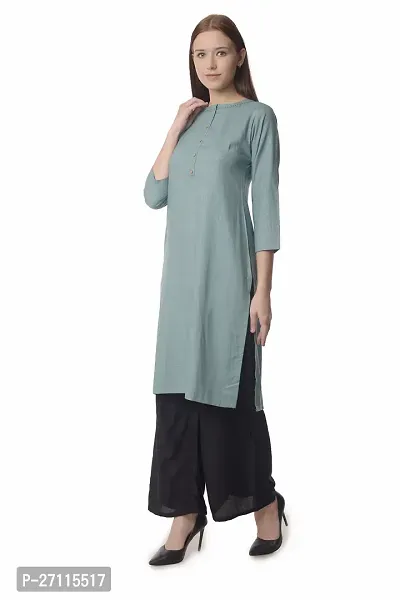 Stylish Grey Rayon Solid Kurta Bottom Set For Women-thumb3