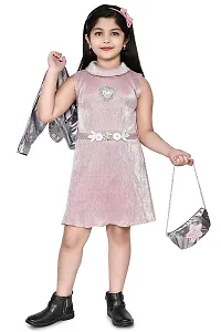 Stylish Pink Cotton Embellished Bodycon Dress For Girls-thumb2