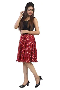 P G Girls Sarina Ethnic Printed Skirt for Girls & Women (Free Size) (Red)-thumb1