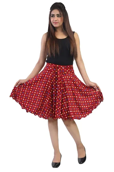 P G Sarina Skirt Ethnic Polka Dots Print Skirts for Girl & Women (Free Size)