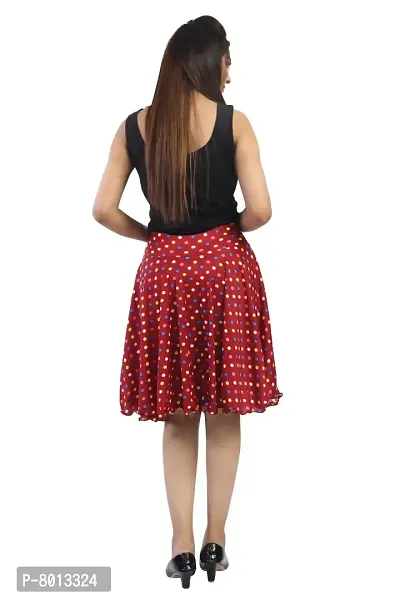 P G Girls Sarina Ethnic Printed Skirt for Girls & Women (Free Size) (Red)-thumb4