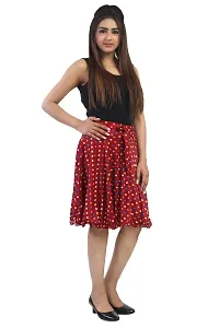 P G Girls Sarina Ethnic Printed Skirt for Girls & Women (Free Size) (Red)-thumb2