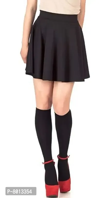 P G Girls Sarina Ethnic Printed Skirt for Girls & Women (Free Size) (Black)