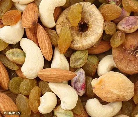 SundarLaxmi Natural Premium Mix Dry Fruits 500Gm with Almonds | Cashew | Kishmish | Apricot | Black Raisins | Nuts and Dry Fruits 500Gm (Jar pack)-thumb0