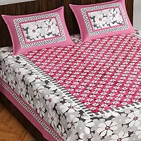 Pure 100% Jaiuri Cotton Double Size Bed Sheet Bandej and Chunri Print with 2 Pillow Cover 144 TC Bandej and Chunri Print A37-thumb1