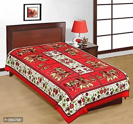Comfortable Red Cotton Printed 1 Bedcover only-thumb0