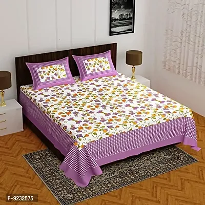 Pure 100% Jaiuri Cotton Double Size Bed Sheet Bandej and Chunri Print with 2 Pillow Cover 144 TC Bandej and Chunri Print A9