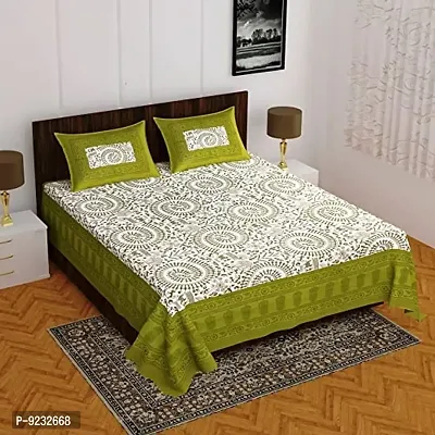 Pure 100% Jaiuri Cotton Double Size Bed Sheet Bandej and Chunri Print with 2 Pillow Cover 144 TC Bandej and Chunri Print A83-thumb0