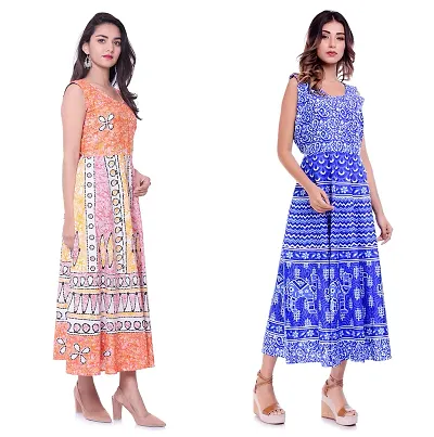 Pack Of 2 Jaipuri Cotton Dress For Women