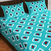 Pure 100% Jaiuri Cotton Double Size Bed Sheet Bandej and Chunri Print with 2 Pillow Cover 144 TC Bandej and Chunri Print A19-thumb1