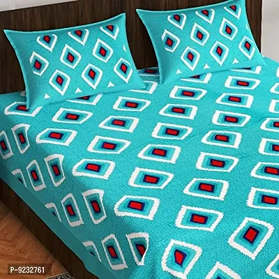 Pure 100% Jaiuri Cotton Double Size Bed Sheet Bandej and Chunri Print with 2 Pillow Cover 144 TC Bandej and Chunri Print A19-thumb2