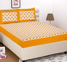 Comfortable Cotton Printed King Bedsheet with 2 Pillow Covers-thumb1