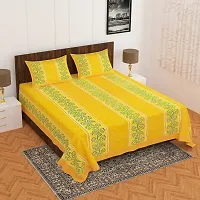 E-WISH BOX - 100% Cotton Rajasthani Jaipuri King Size Combo Bedsheets Set of 2 Double Bedsheets with 4 Pillow Cover's (Multicolour)- ND-300-thumb1