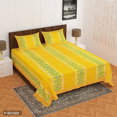 E-WISH BOX - 100% Cotton Rajasthani Jaipuri King Size Combo Bedsheets Set of 2 Double Bedsheets with 4 Pillow Cover's (Multicolour)- ND-300-thumb2