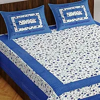 Pure 100% Jaiuri Cotton Double Size Bed Sheet Bandej and Chunri Print with 2 Pillow Cover 144 TC Bandej and Chunri Print A31-thumb1