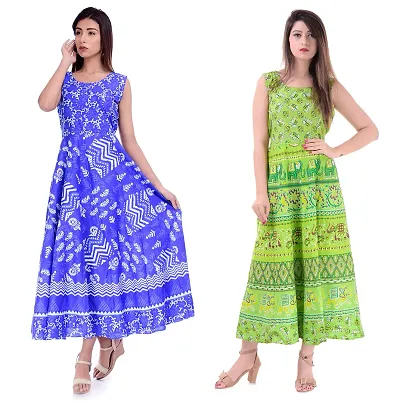 E-WISH BOX Rajasthani Traditional Women's Maxi Long Dress Jaipuri Dress DN-A59