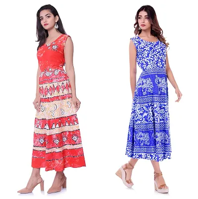 Pack Of 2 Jaipuri Cotton Dress For Women