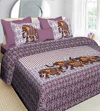 E-WISH BOX 100 % Cotton Jaipuri Rajasthani Traditional King Size 2 Double Bedsheet Combo with 4 Pillow Cover - Double , Multi101-thumb1