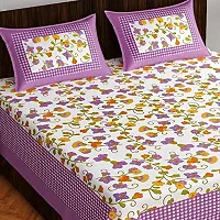 Pure 100% Jaiuri Cotton Double Size Bed Sheet Bandej and Chunri Print with 2 Pillow Cover 144 TC Bandej and Chunri Print A9-thumb1