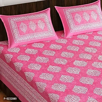 Pure 100% Jaiuri Cotton Double Size Bed Sheet Bandej and Chunri Print with 2 Pillow Cover 144 TC Bandej and Chunri Print A81-thumb2