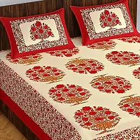 Pure 100% Jaiuri Cotton Double Size Bed Sheet Bandej and Chunri Print with 2 Pillow Cover 144 TC Bandej and Chunri Print A69-thumb1