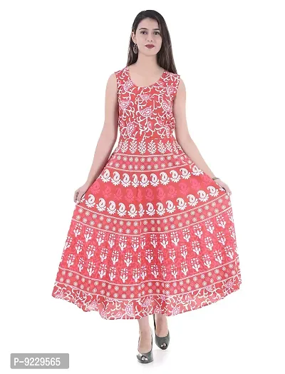 E-WISH BOX Rajasthani Traditional Women's Cotton Maxi Long Dress Jaipuri Printed Dress DN-20