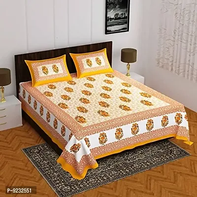 Pure 100% Jaiuri Cotton Double Size Bed Sheet Bandej and Chunri Print with 2 Pillow Cover 144 TC Bandej and Chunri Print A89