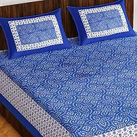 Pure 100% Jaiuri Cotton Double Size Bed Sheet Bandej and Chunri Print with 2 Pillow Cover 144 TC Bandej and Chunri Print A49-thumb1