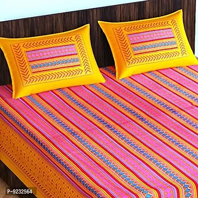 Pure 100% Jaiuri Cotton Double Size Bed Sheet Bandej and Chunri Print with 2 Pillow Cover 144 TC Bandej and Chunri Print A91-thumb2