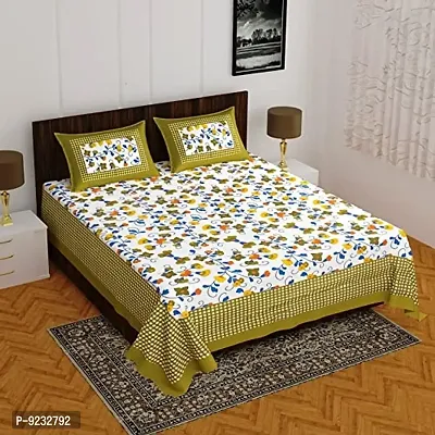 Pure 100% Jaiuri Cotton Double Size Bed Sheet Bandej and Chunri Print with 2 Pillow Cover 144 TC Bandej and Chunri Print A35
