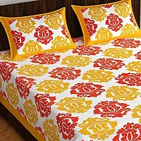 Pure 100% Jaiuri Cotton Double Size Bed Sheet Bandej and Chunri Print with 2 Pillow Cover 144 TC Bandej and Chunri Print A70-thumb1