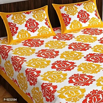 Pure 100% Jaiuri Cotton Double Size Bed Sheet Bandej and Chunri Print with 2 Pillow Cover 144 TC Bandej and Chunri Print A70-thumb2