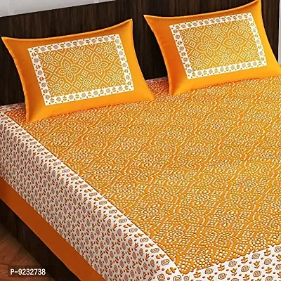 Pure 100% Jaiuri Cotton Double Size Bed Sheet Bandej and Chunri Print with 2 Pillow Cover 144 TC Bandej and Chunri Print A48-thumb2