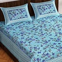 Pure 100% Jaiuri Cotton Double Size Bed Sheet Bandej and Chunri Print with 2 Pillow Cover 144 TC Bandej and Chunri Print A75-thumb1