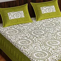 Pure 100% Jaiuri Cotton Double Size Bed Sheet Bandej and Chunri Print with 2 Pillow Cover 144 TC Bandej and Chunri Print A83-thumb1