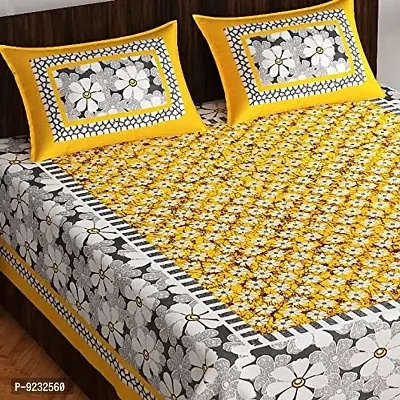 Pure 100% Jaiuri Cotton Double Size Bed Sheet Bandej and Chunri Print with 2 Pillow Cover 144 TC Bandej and Chunri Print A39-thumb2