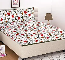 Comfortable Cotton Printed King Bedsheet with 2 Pillow Covers-thumb1