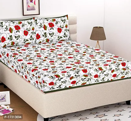 Comfortable Cotton Printed King Bedsheet with 2 Pillow Covers-thumb2