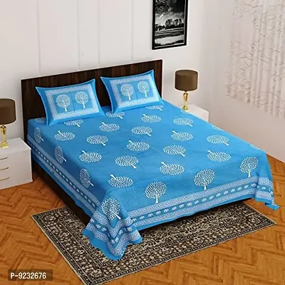 Pure 100% Jaiuri Cotton Double Size Bed Sheet Bandej and Chunri Print with 2 Pillow Cover 144 TC Bandej and Chunri Print A78